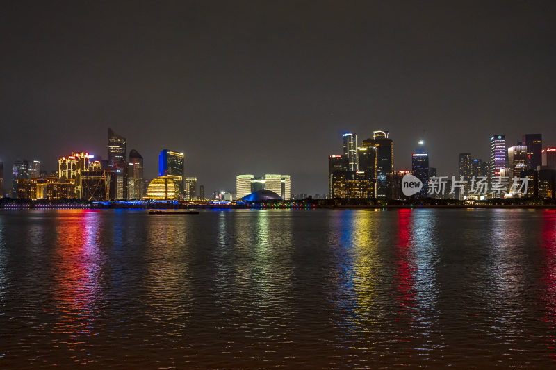 杭州钱江新城城市阳台夜景