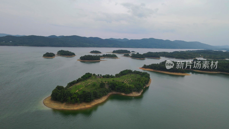 航拍湖北荆州洈水景区4A景区