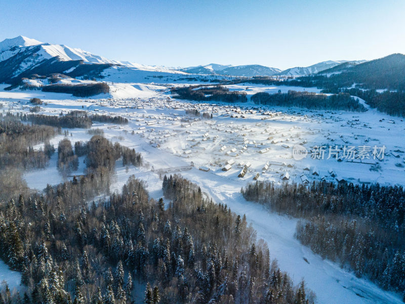 新疆冬季阿勒泰喀纳斯雪景