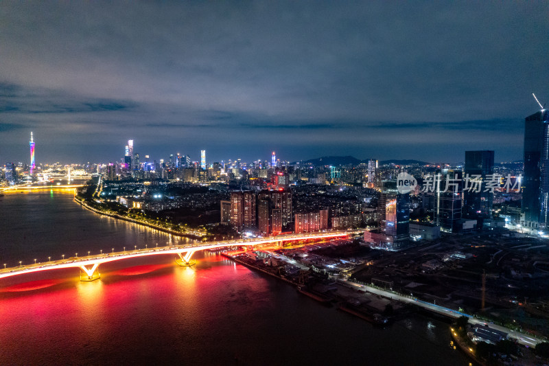 广州城市夜景灯光航拍摄影图