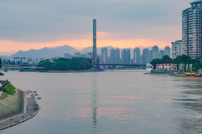 福建福州三县洲大桥日落