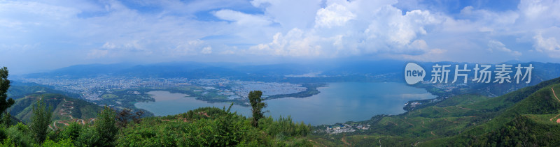 泸山俯瞰邛海一亿像素全景图