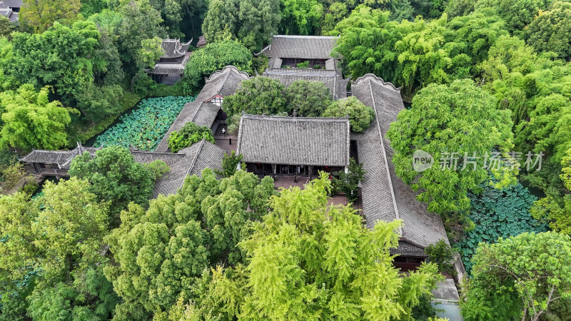 四川眉山三苏祠4A景区 航拍图