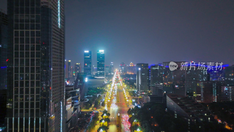 成都天府新城成都CBD天府大道夜景摄影图