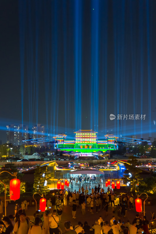 洛阳城市地标建筑应天门天堂明堂旅游灯光秀