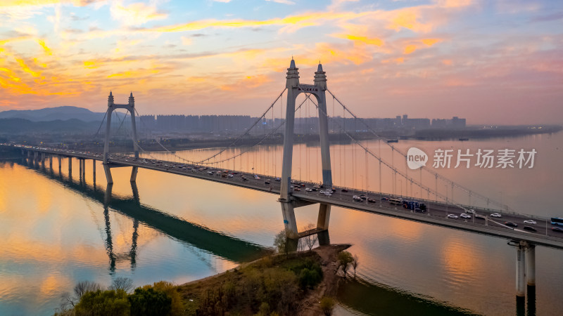 湖南长沙三汊矶大桥城市建筑风光