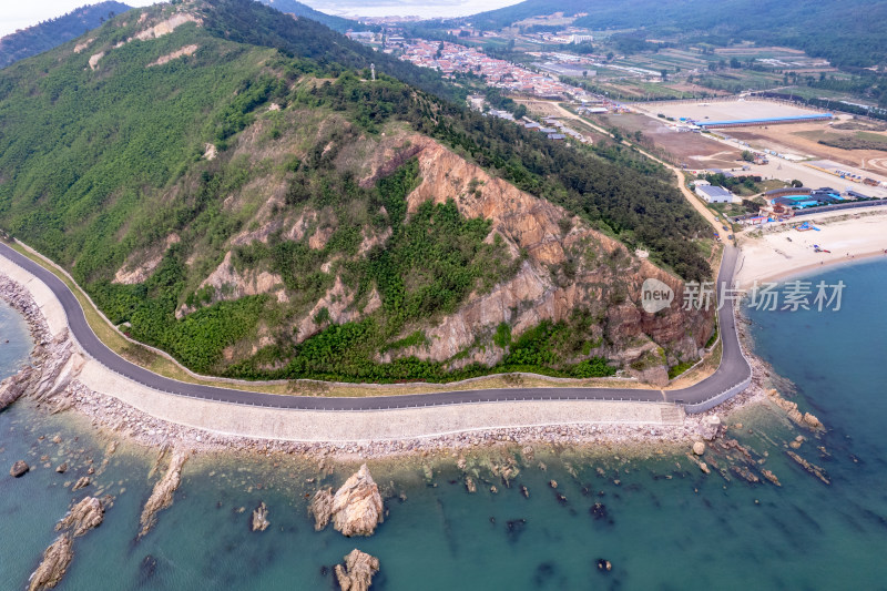 海上岛屿烟台长岛航拍图