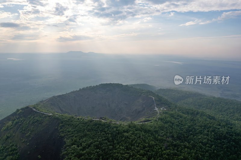 黑龙江黑河市五大连池火山群全景航拍