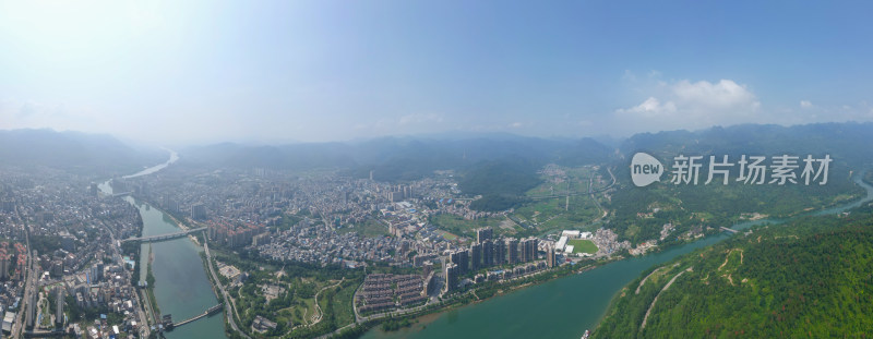 航拍清远阳山城区风光