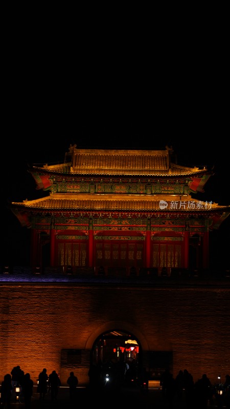 古色古香的中式传统建筑夜景