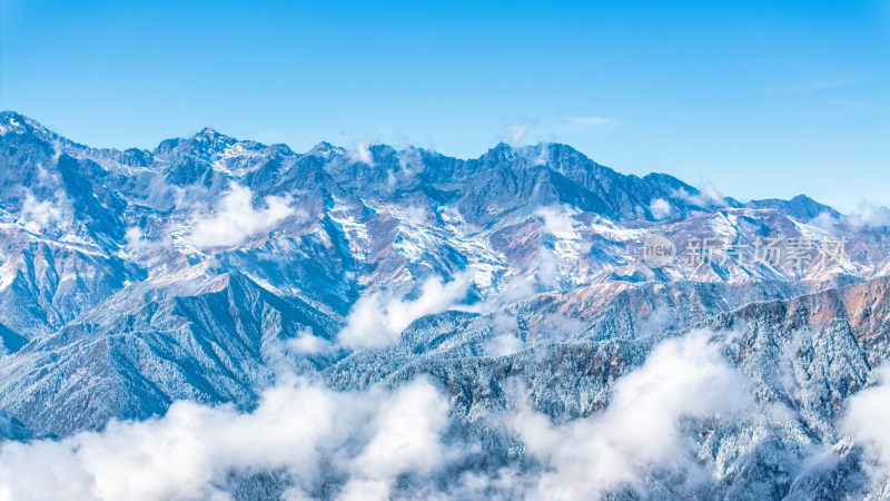 冬季成都西岭雪山景区综合航拍