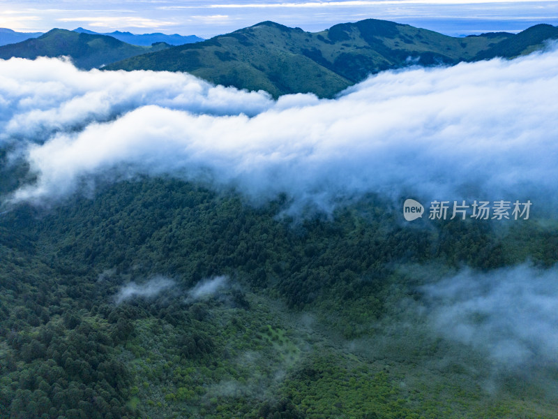 高山云海日落晚霞航拍摄影图