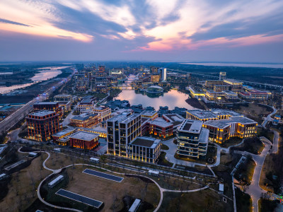 上海青浦华为练秋湖研发中心航拍