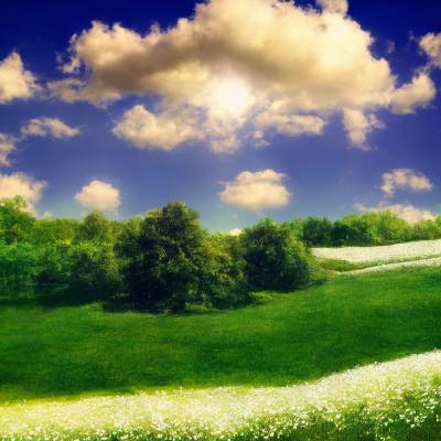 春光乍现：白花与绿野