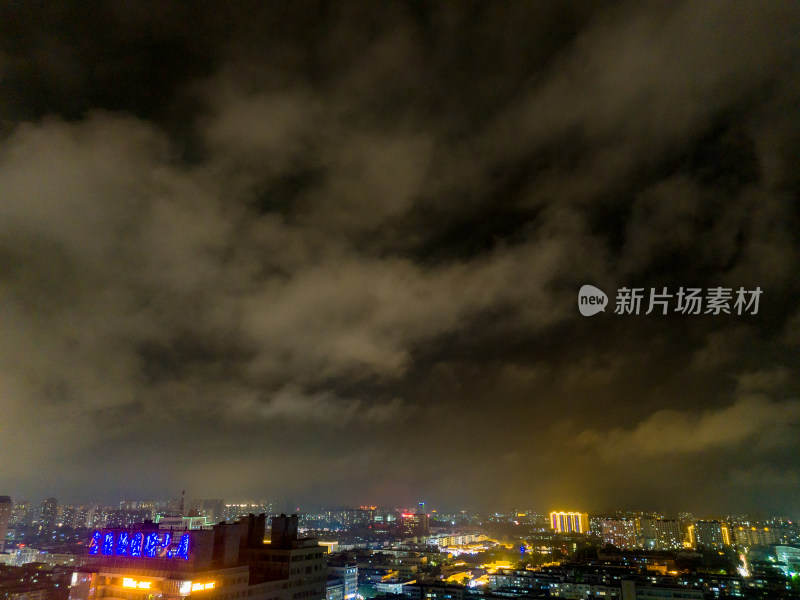 甘肃张掖夜景灯光航拍图