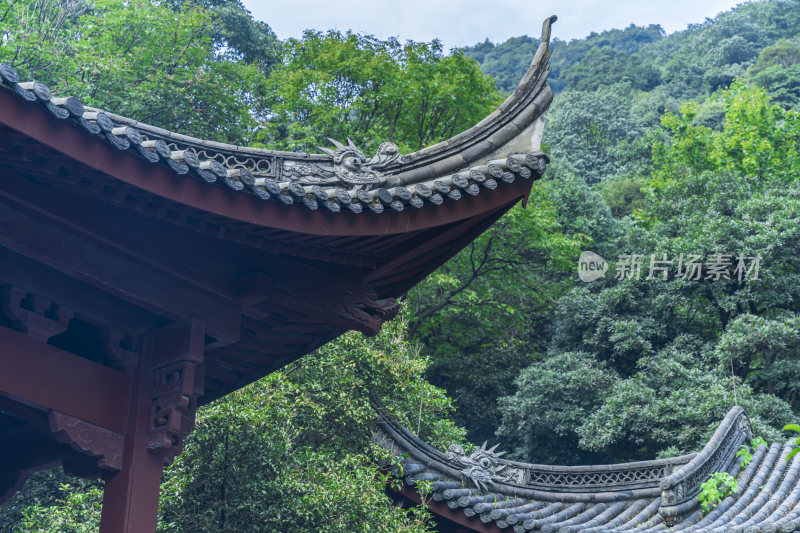 杭州飞来峰韬光寺古建筑风景