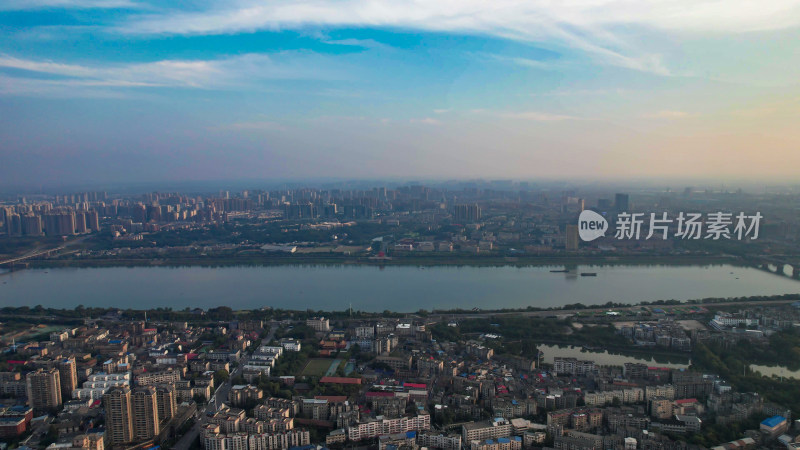 湖南湘潭城市建设湘江两岸航拍