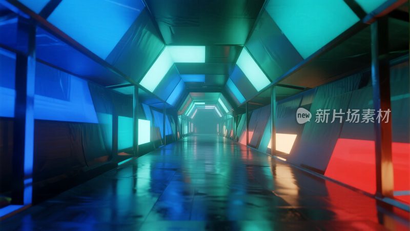 未来感发光科技隧道