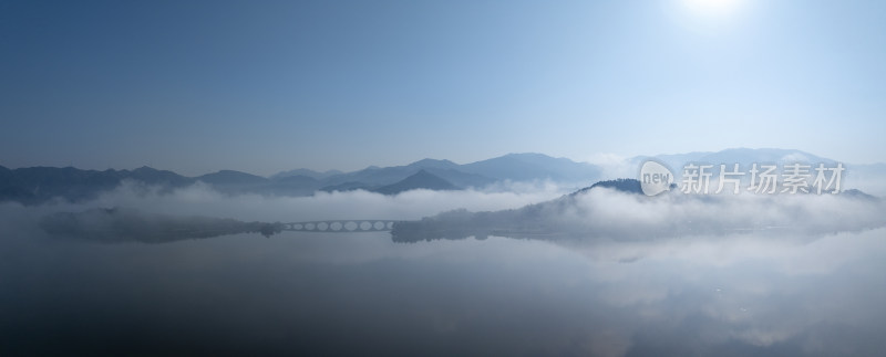 浙江宁波余姚四明湖水杉林云海