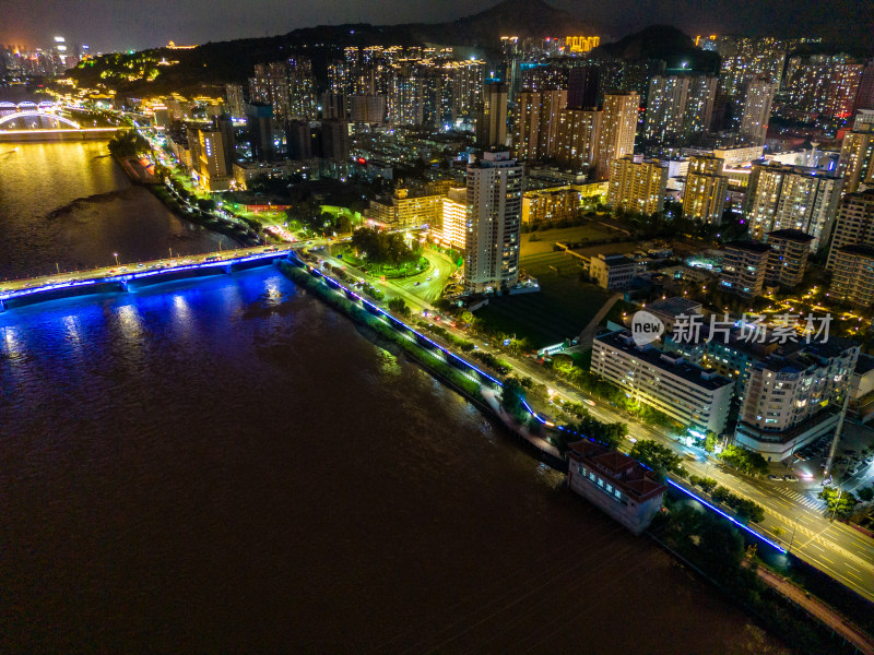 兰州黄河夜景航拍图