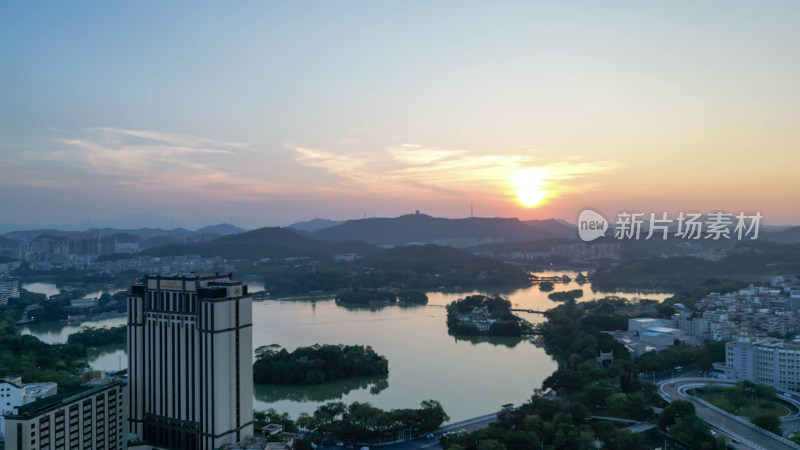 航拍广东惠州西湖景区