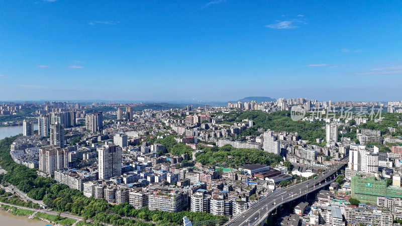 航拍四川泸州大景泸州城市建设摄影图