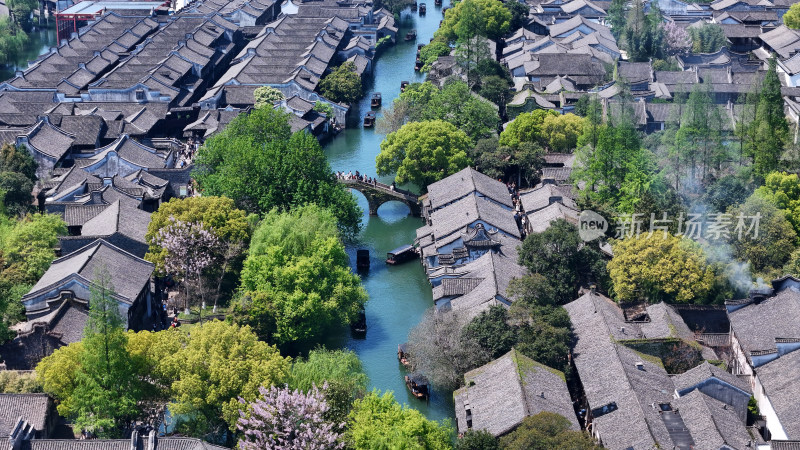 航拍乌镇景区 浙江乌镇航拍 航拍江南水乡