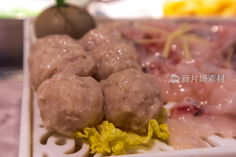 广式脆肉鲩食材切片特写