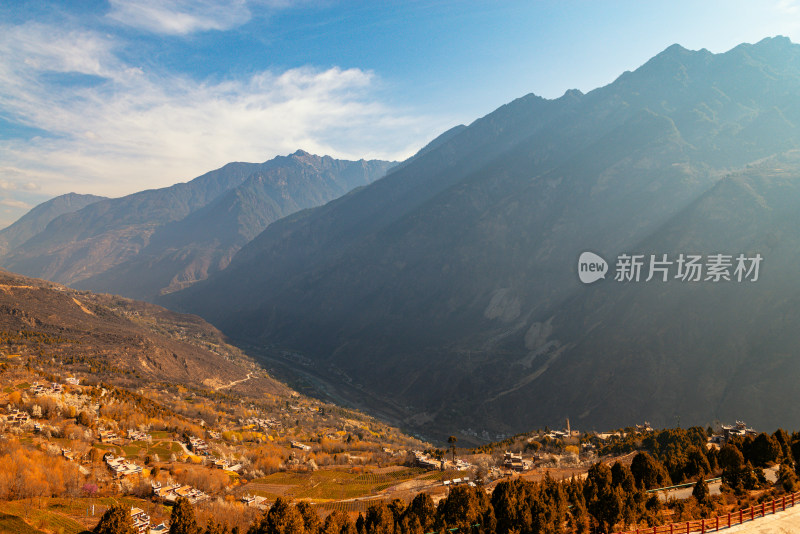 高原峡谷风光丹巴民居