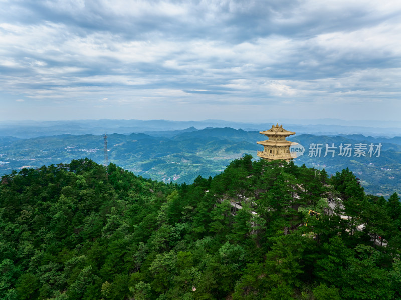 航拍天姥山自然风光