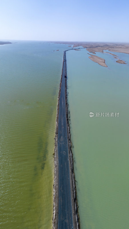 青海西台吉乃尔湖双色湖高空航拍