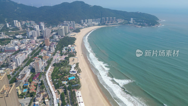 航拍广东阳江海陵岛大角湾沙滩