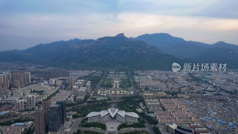 山东泰安泰山大景全景航拍图