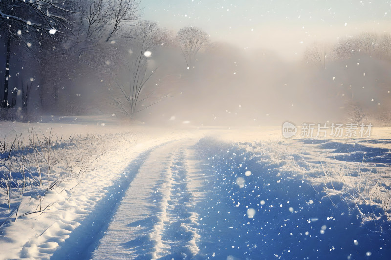 冬天风景大雪背景天空