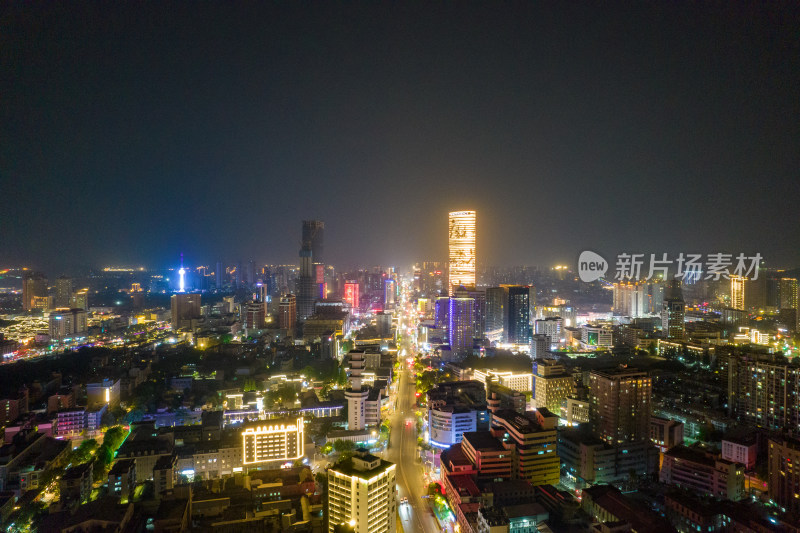 江苏徐州城市夜景航拍图