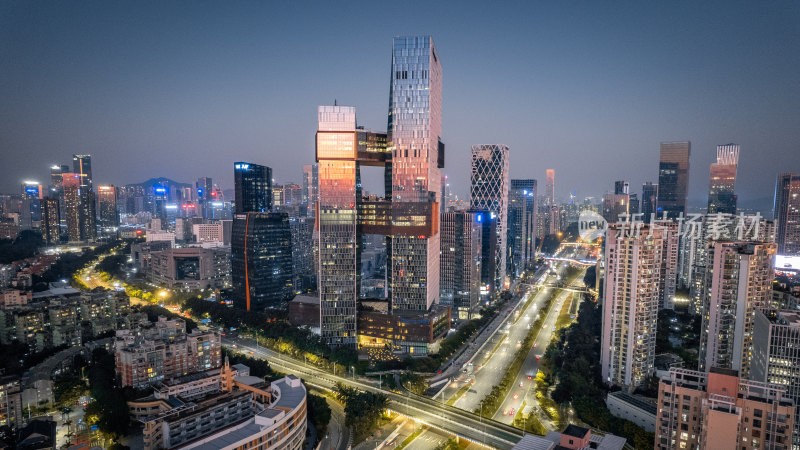 腾讯大厦夜景晚霞