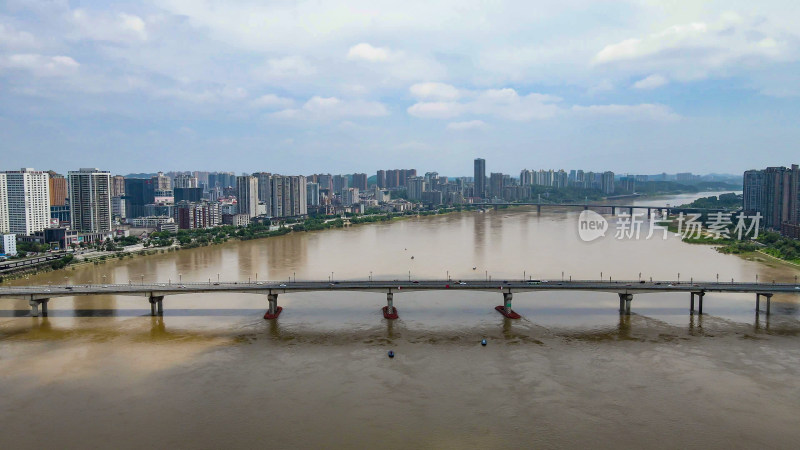 湖南株洲城市风光航拍图