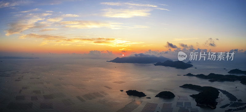 霞浦三沙花竹村海上滩涂日出朝霞自然风光