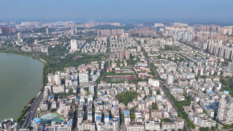 四川内江城市大景 航拍图