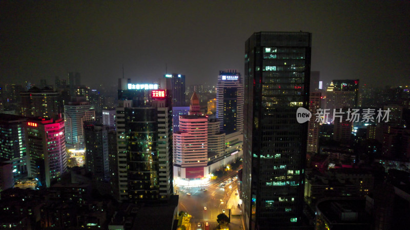 成都夜景灯光航拍图