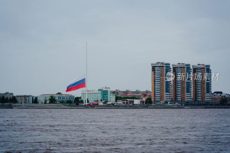 黑河市对面的俄罗斯城景