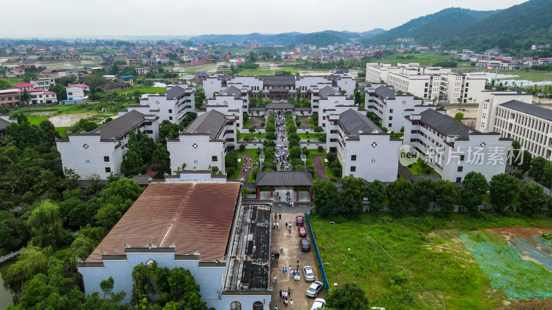 航拍湖南湘乡市东山书院4A景区