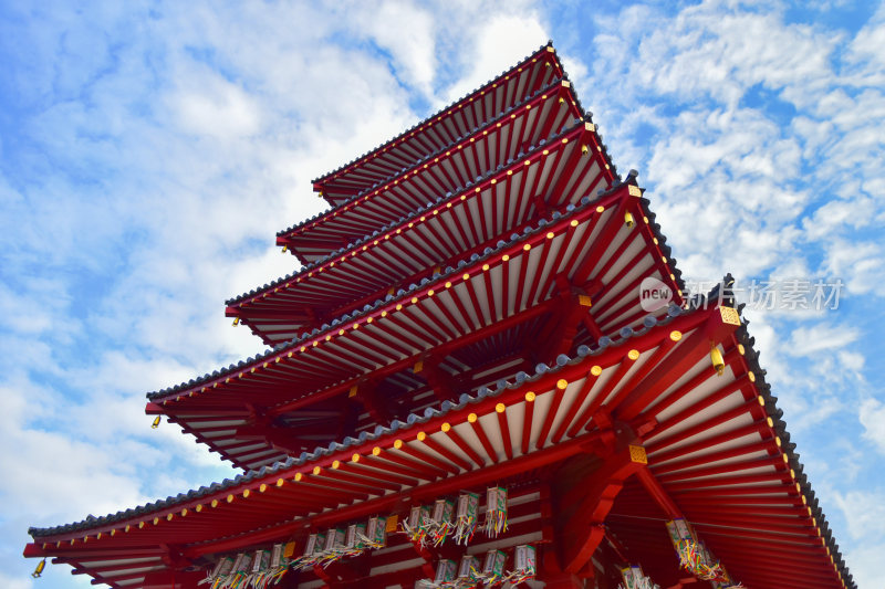 大阪四天王寺屋檐特写