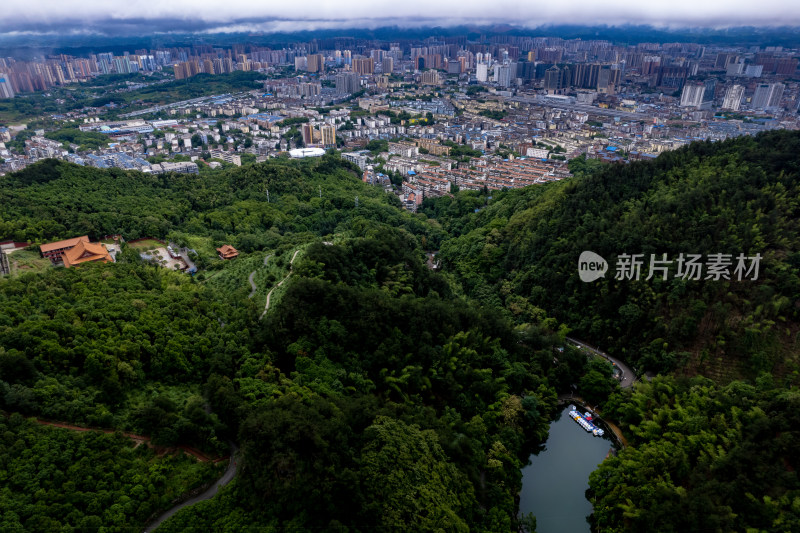 湖南怀化暴雨来了航拍摄影图