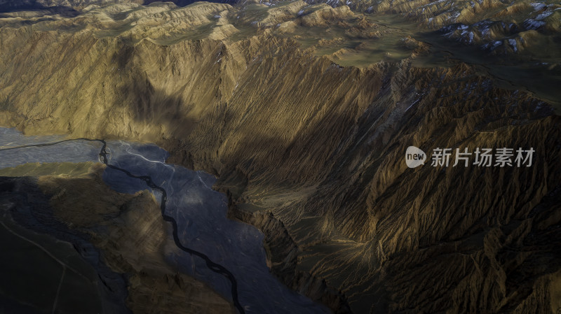 壮丽山河航拍俯瞰高山峡谷河流全景