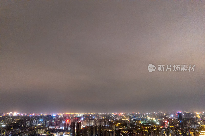 四川成都城市夜景灯光航拍图