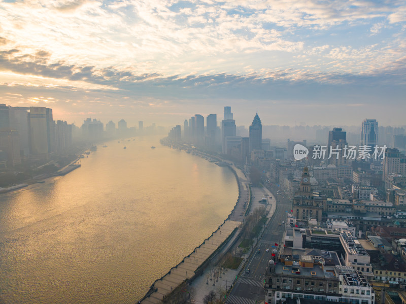 上海城市陆家嘴浦西全景