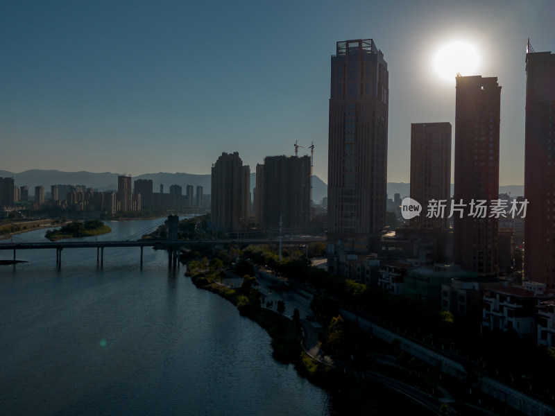 仙游依山而建的建筑航拍全景