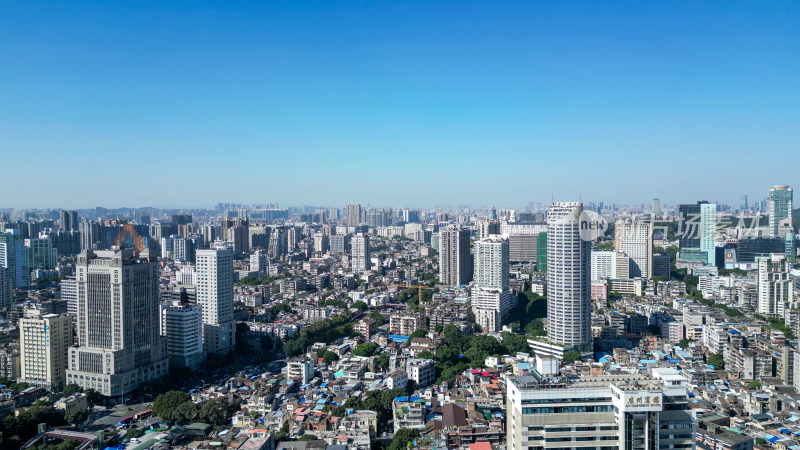 航拍广州城市建设城市天际线