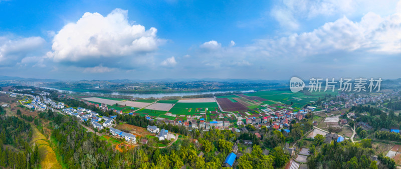 乡村田园风光航拍全景